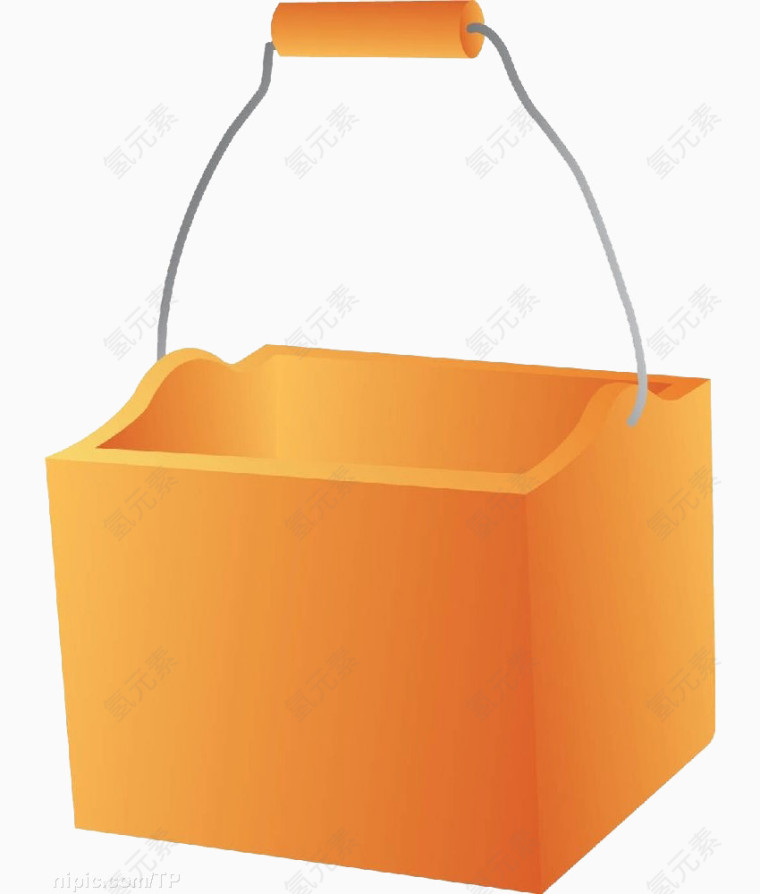 一个橙色的水桶