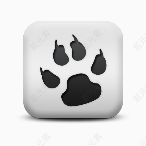 不光滑的白色的广场图标动物动物狗打印Animals-Icons