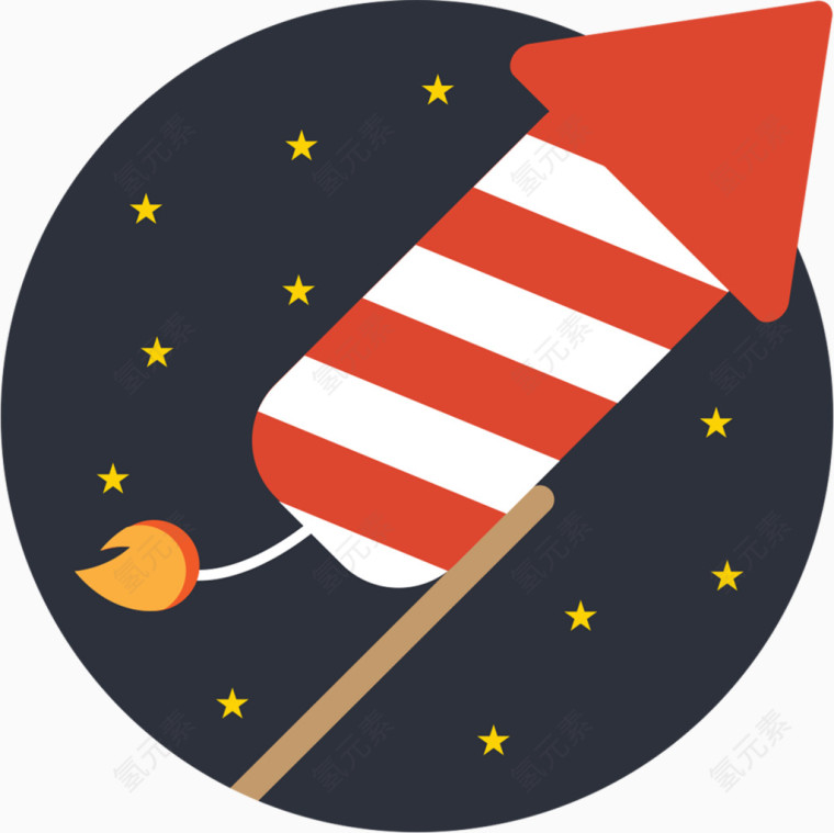 火箭Christmas-Flat-icons