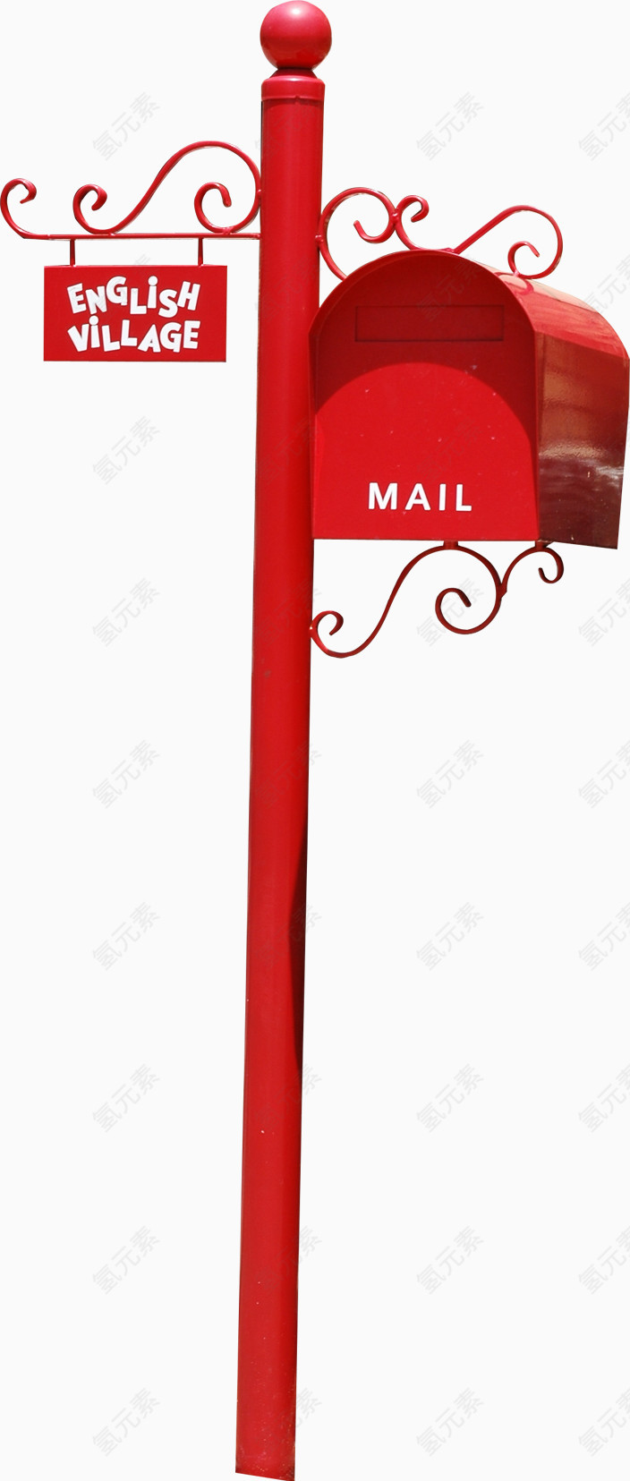 逼真红色铁质信箱指示牌