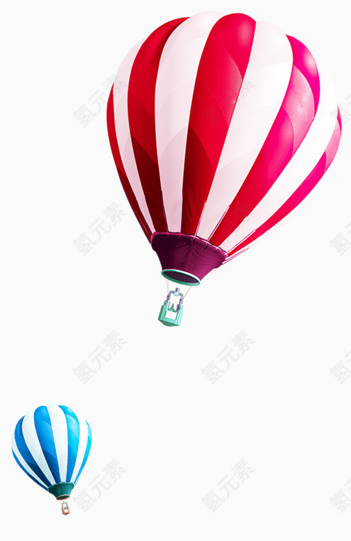 手绘彩色热气球