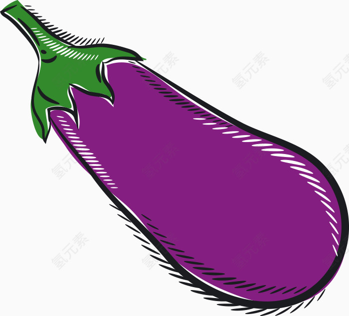 卡通蔬菜茄子素材
