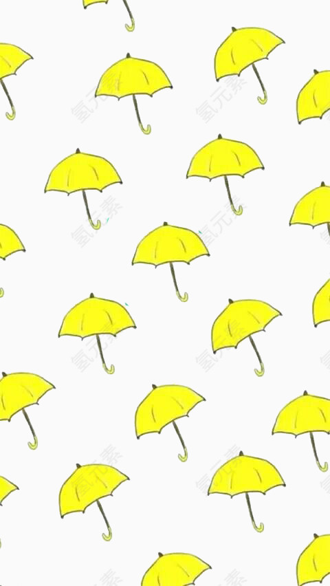 可爱小黄伞背景图片素材