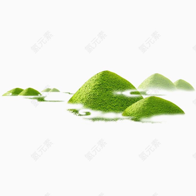 绿色茶叶粉末山