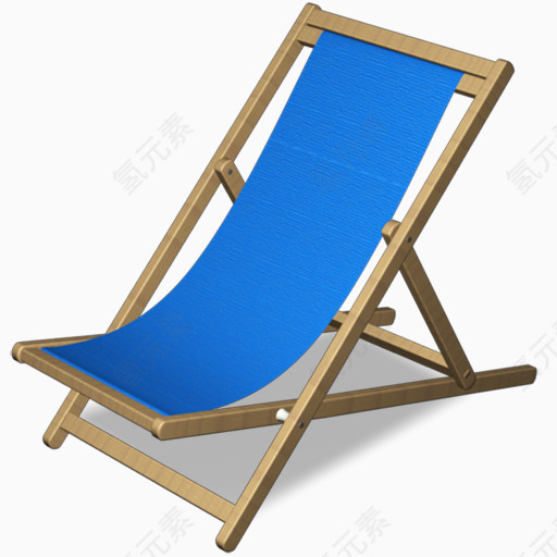 蓝色木质沙滩椅