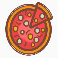 卡通手绘快餐食品披萨