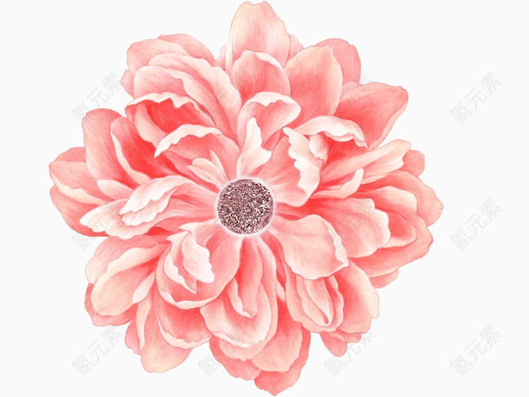粉色手绘花朵     