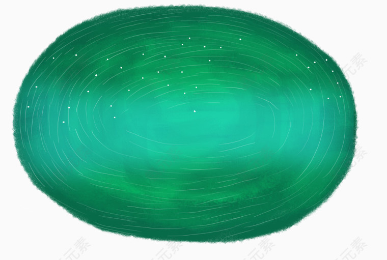 手绘绿色椭圆