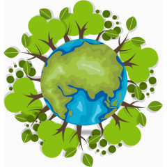 保护地球树木资源手绘