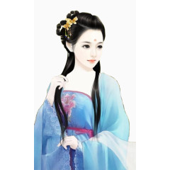 手绘中国风古典美女png