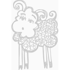 粉笔涂鸦风格绵羊