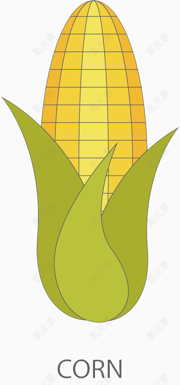 卡通线条蔬菜玉米