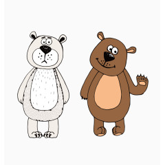 卡通手绘呆萌的棕熊