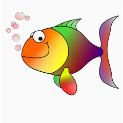 彩色金鱼吐泡泡