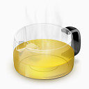 玻璃茶壶黄色图标