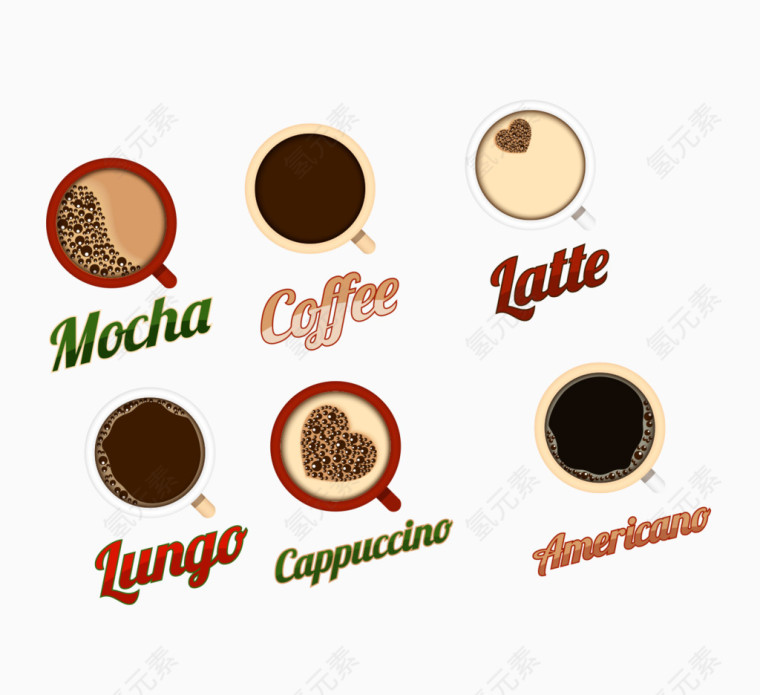 各种咖啡标签图片