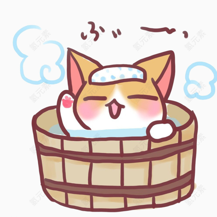 爱洗澡的小猫