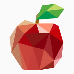 卡通三角晶格化水果苹果