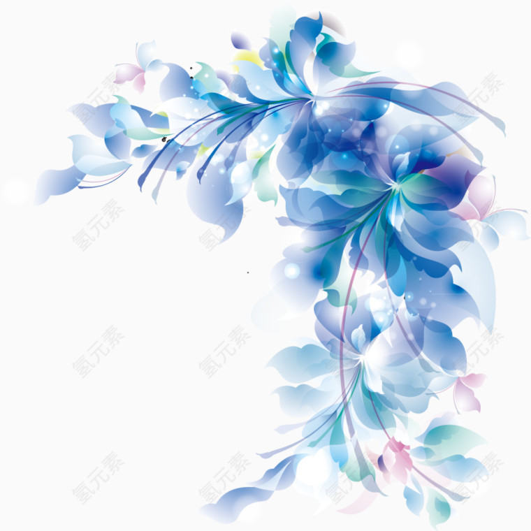 唯美梦幻蓝色花朵