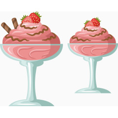 水果巧克力冰淇淋杯矢量图
