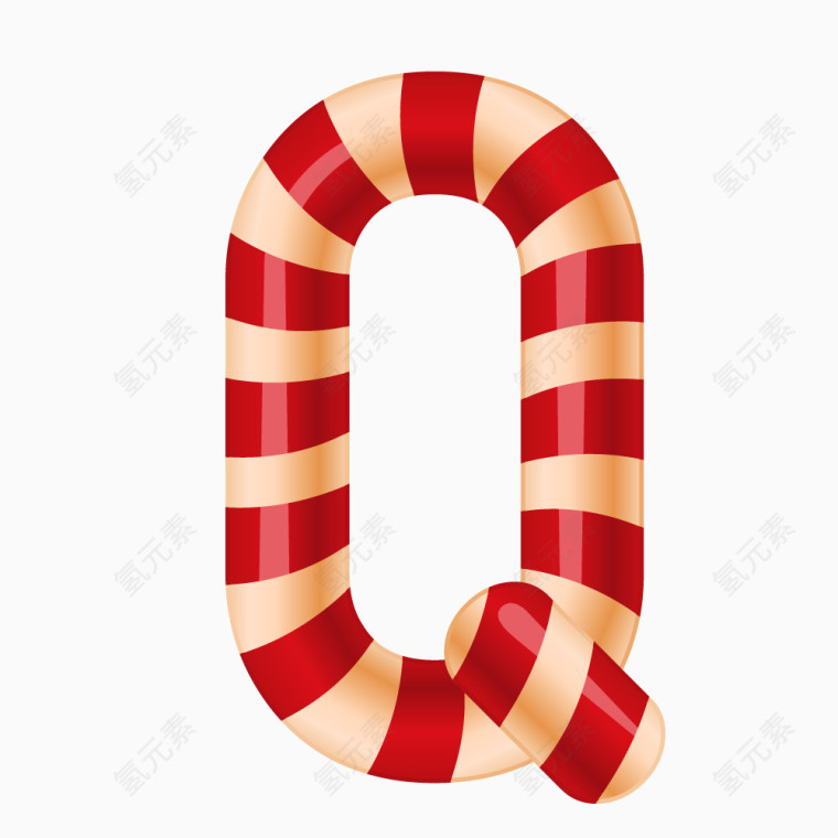圣诞节糖果字母Q