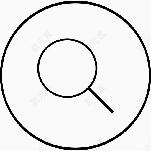 探讨定位放大放大镜研究科学搜索观变焦圆黑图标