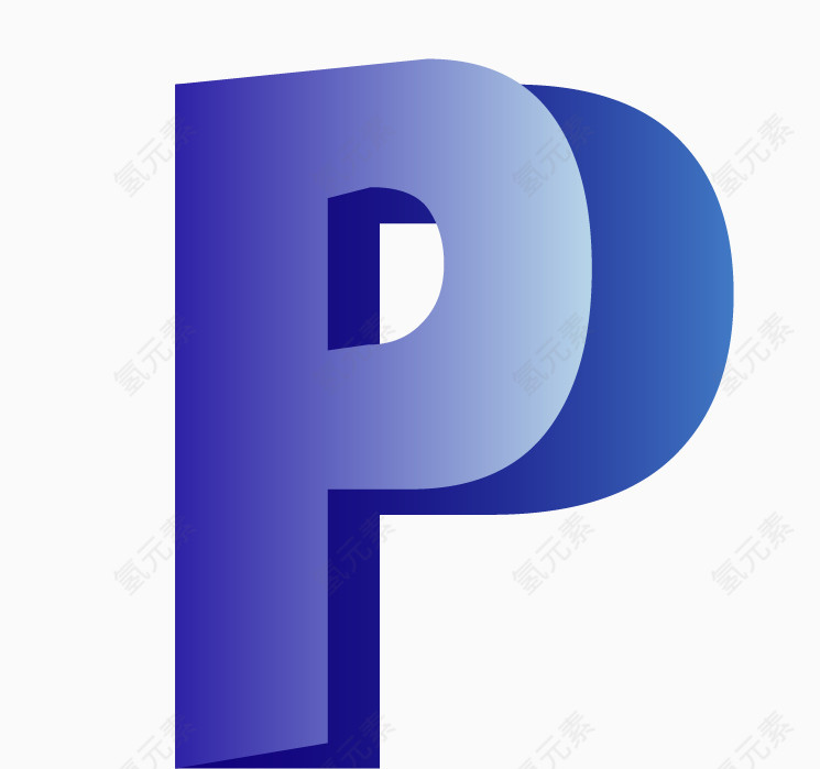 折叠镂空字母P