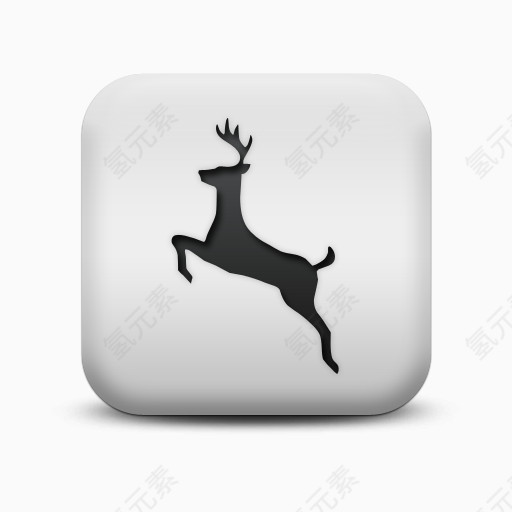 不光滑的白色的广场图标动物动物鹿Animals-Icons