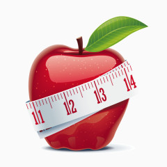 健身元素减肥苹果图标矢量素材
