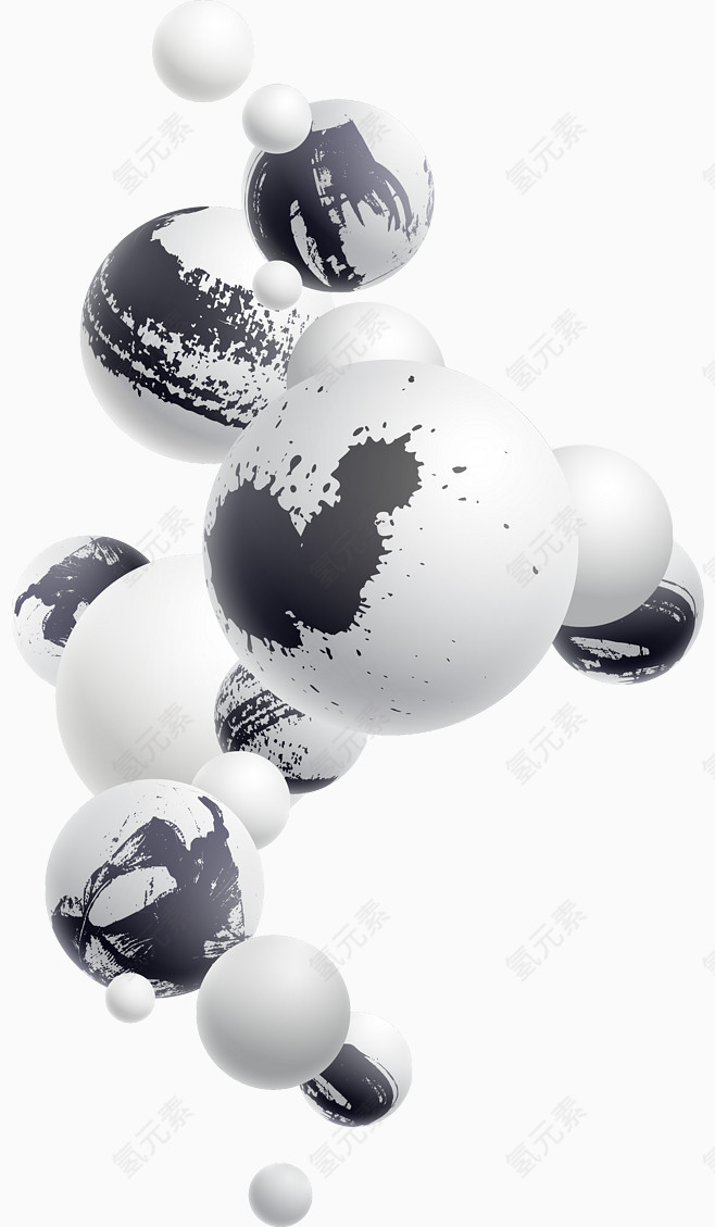 三维立体球形漂浮悬浮装饰元素背景