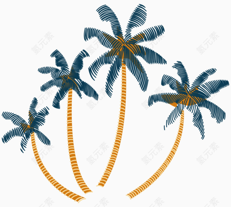 十字绣印花椰子树