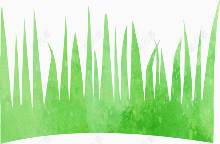 绿色剪纸草丛
