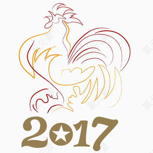 2017鸡年矢量元素