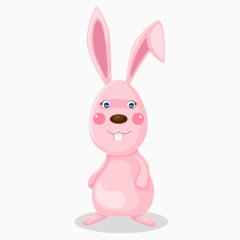 卡通粉色小兔子