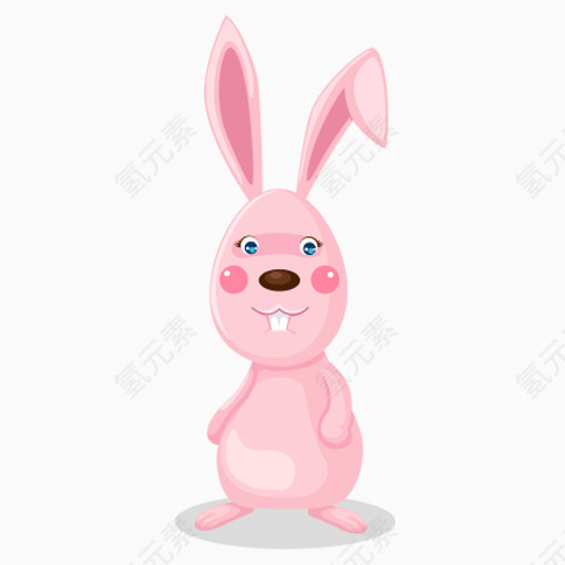 卡通粉色小兔子