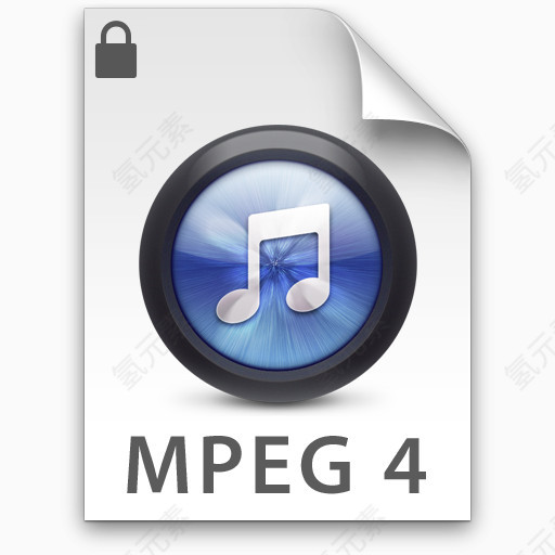 MPEG4P蓝色iTunes的文件类型的图标