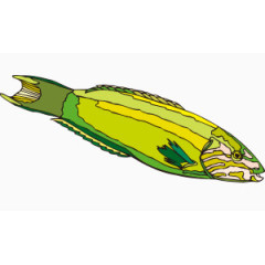 卡通热带鱼绿加绿小鱼