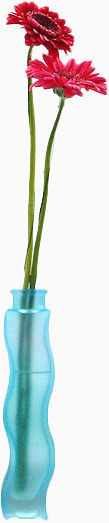浅蓝色塑料花瓶