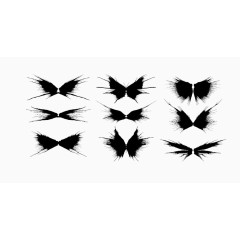 多种形状的黑色蝴蝶