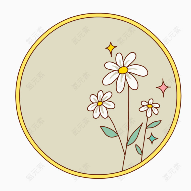 白色菊花花框