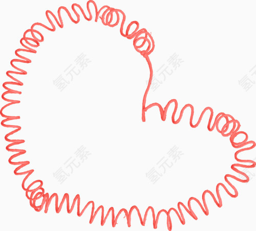 卡通弹簧粉色爱心