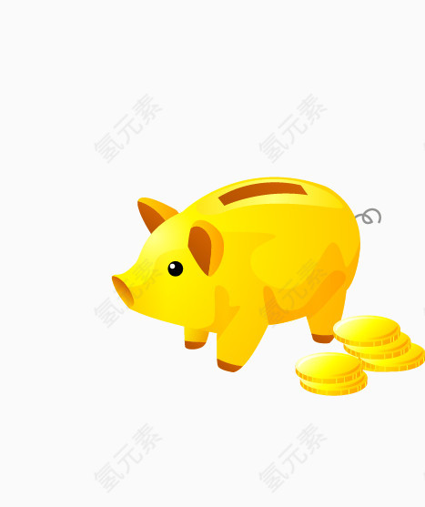 卡通金色小猪存钱罐