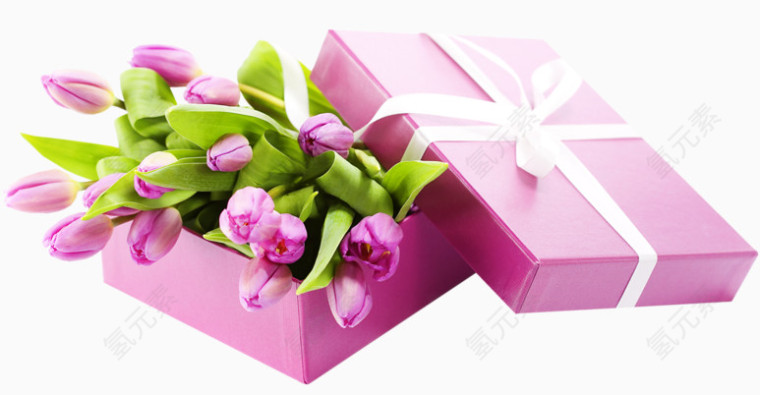粉色花朵礼品盒