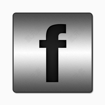 Facebook标志社会社会网络锡钢铁社会媒体上的黑色镶嵌