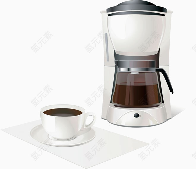 咖啡机咖啡杯矢量图下载