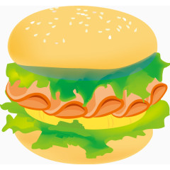 卡通美食餐饮汉堡