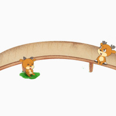 松鼠坐木桥