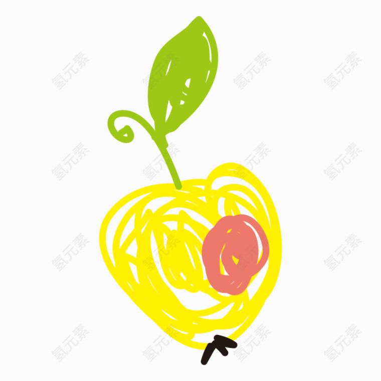 彩笔儿童手绘苹果