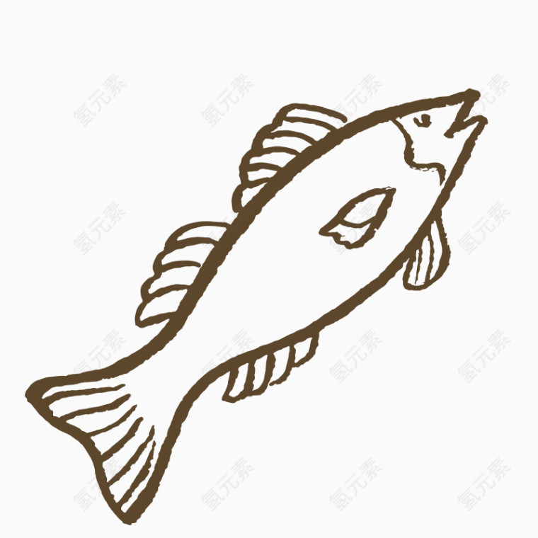 卡通手绘线条海鲜动物素材