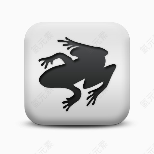 不光滑的白色的广场图标动物动物青蛙Animals-icons